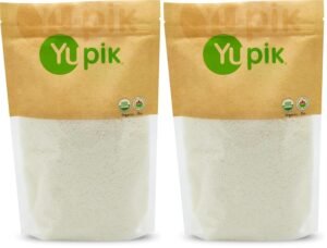 Pack of Yupik Organic Plant-Based Flour in resealable bags, gluten-free and organic, suitable for healthy baking and gluten-free recipes.