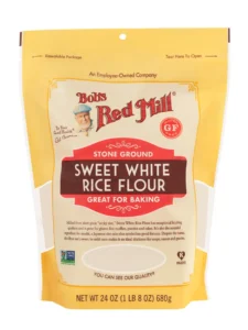Bob’s Red Mill sweet white rice flour gluten-free baking ingredient for soft texture cakes and pastries