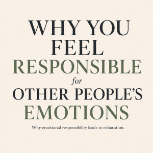 Why you feel responsible for other people's emotions blog featured image about emotional responsibility, emotional boundaries, and emotional exhaustion.